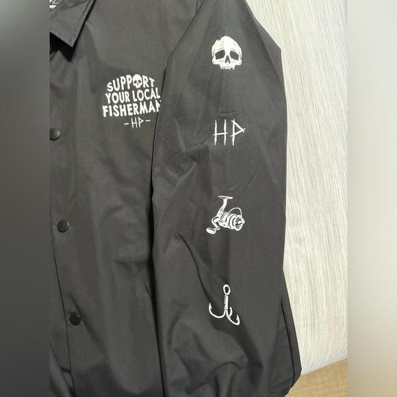 HAGGARD PIRATE Mens “Support Your Local Fisherman” Windbreaker XL NWOT - Picture 2 of 6